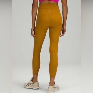 Lululemon lemon 🍋 power thru high rise tight 25” size 6 Gold Spice